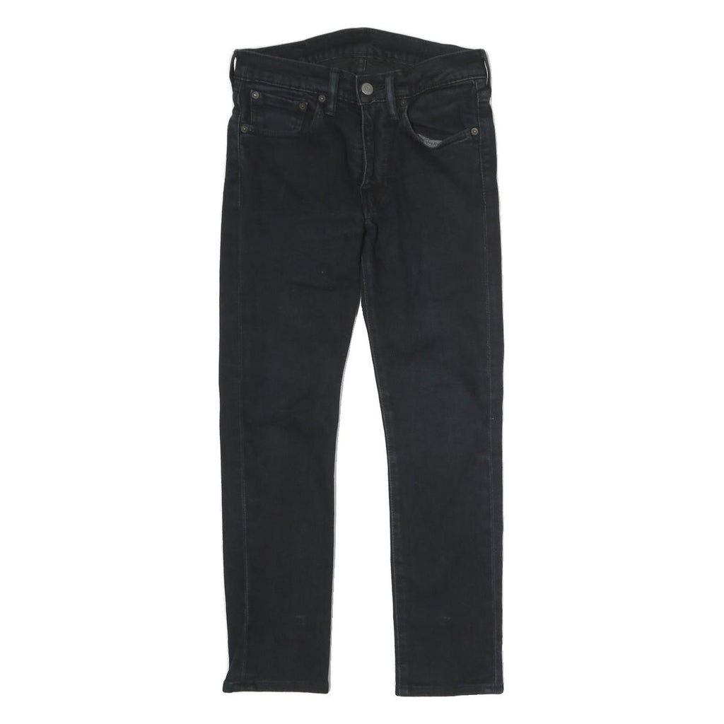 LEVI'S Mens Black Regular Skinny Denim Dark Zip Jeans W26 L25 Classic Cotton