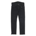 LEVI'S Mens Black Regular Skinny Denim Dark Zip Jeans W26 L25 Classic Cotton