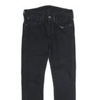 LEVI'S Mens Black Regular Skinny Denim Dark Zip Jeans W26 L25 Classic Cotton