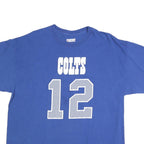 NFL Mens Blue Colts 12 Graphic T-Shirt XL Short Sleeve Crew Neck