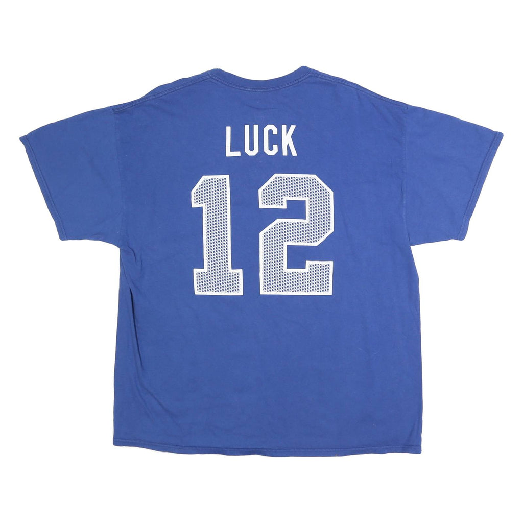 NFL Mens Blue Colts 12 Graphic T-Shirt XL Short Sleeve Crew Neck