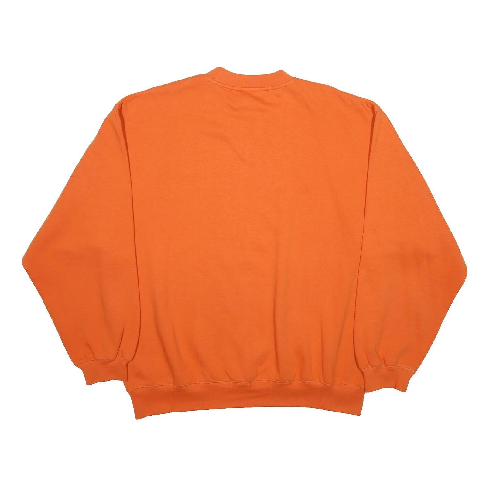 REEBOK Womens Orange Cotton Blend Crew Neck M Sweatshirt Pullover Casual Sport