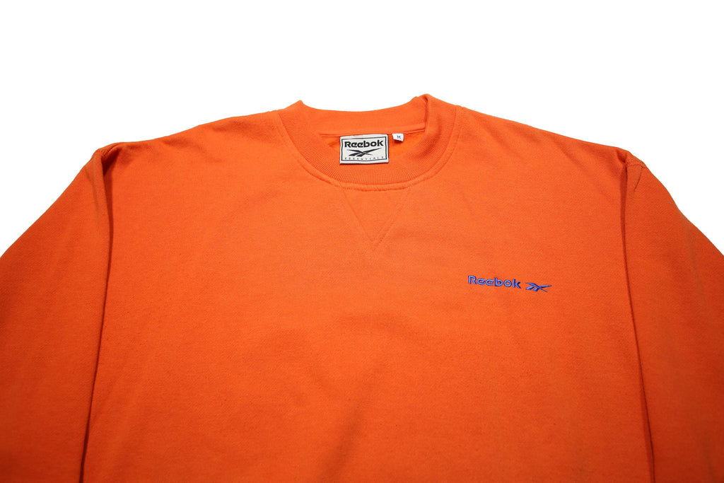 REEBOK Womens Orange Cotton Blend Crew Neck M Sweatshirt Pullover Casual Sport