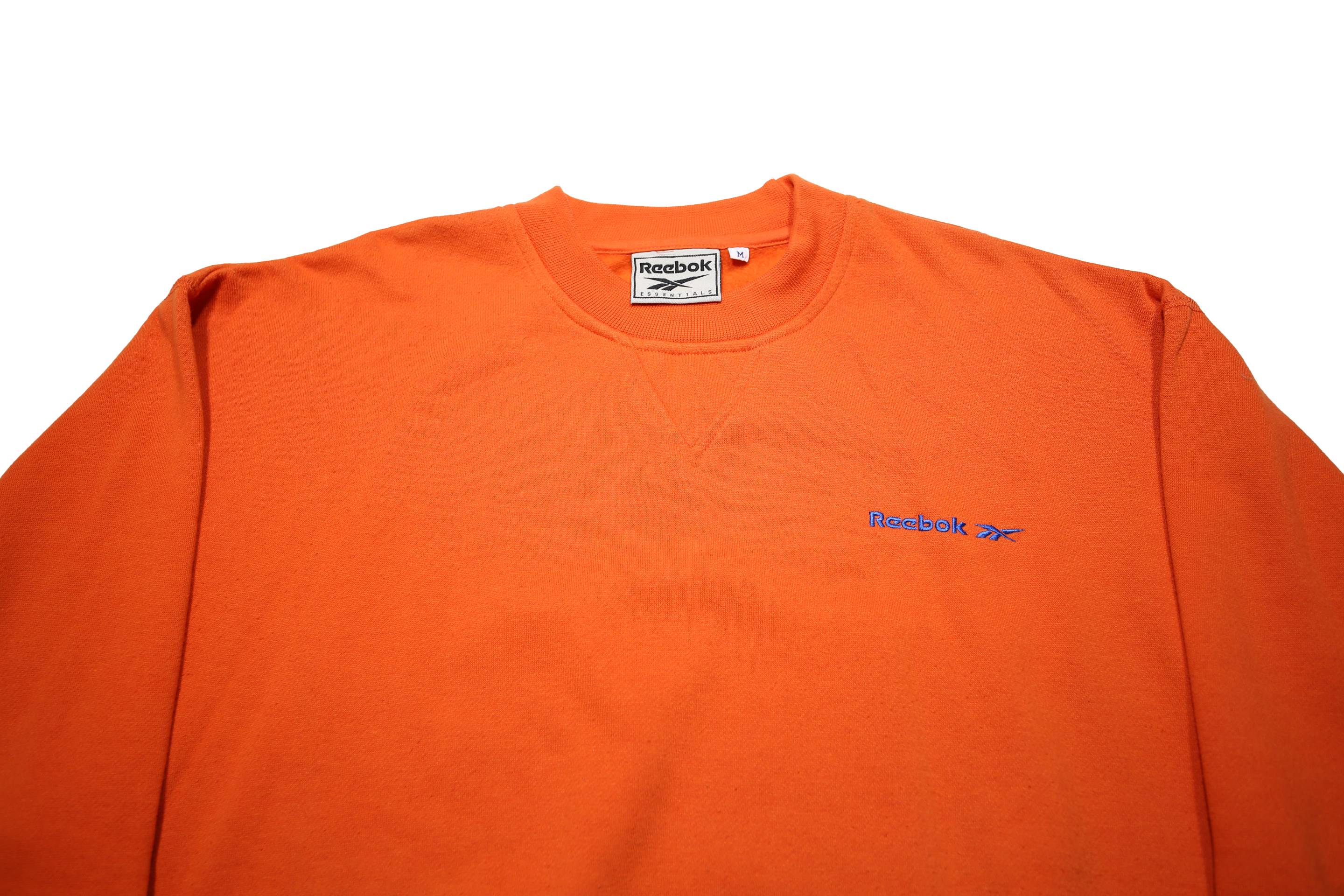 REEBOK Womens Orange Cotton Blend Crew Neck M Sweatshirt Pullover Casual Sport