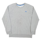 ADIDAS Mens Grey Cotton Blend Crew Neck L Sportswear Casual Pullover Sweatshirt
