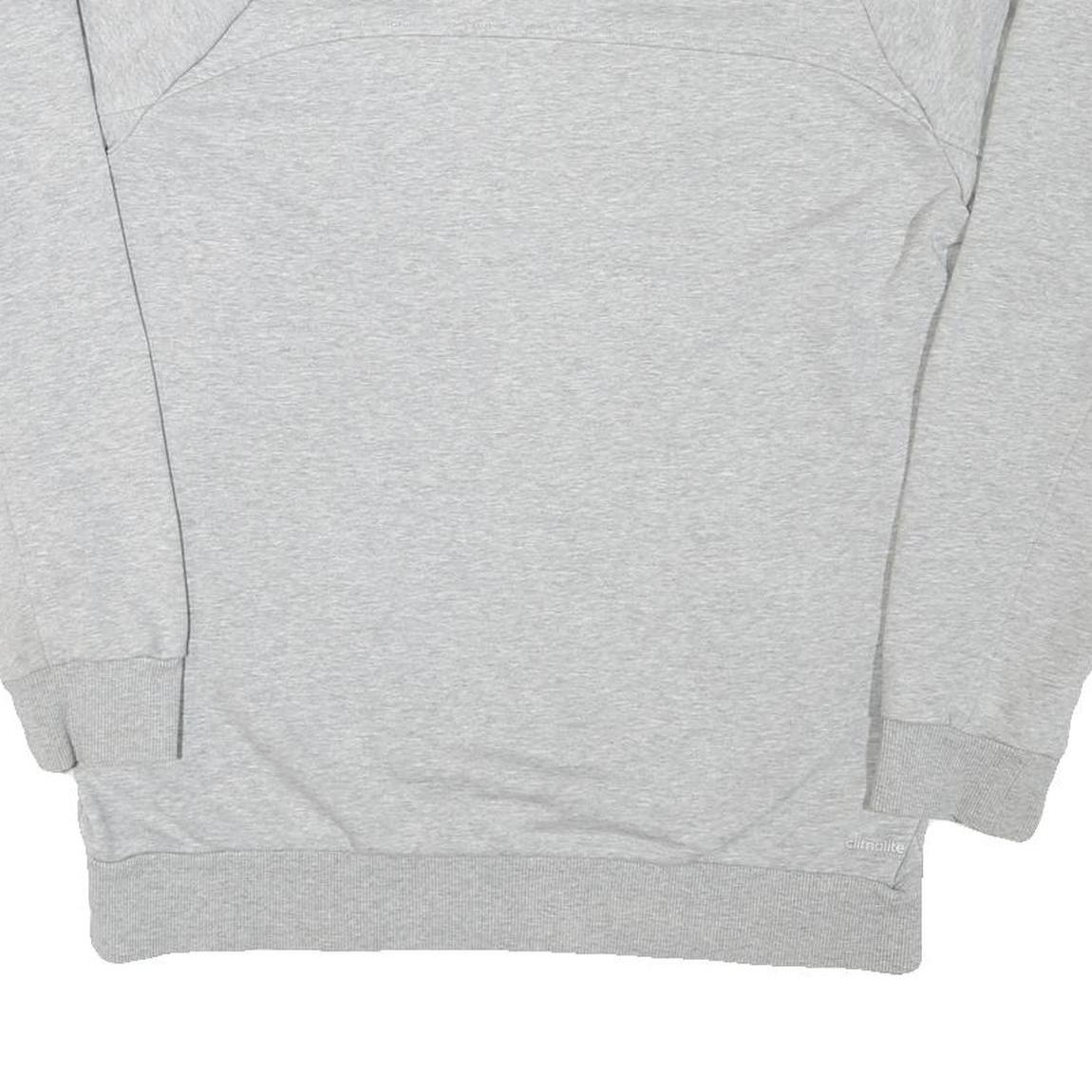 ADIDAS Mens Grey Cotton Blend Crew Neck L Sportswear Casual Pullover Sweatshirt