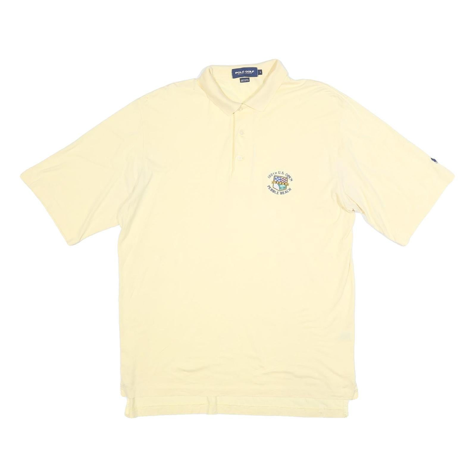 POLO RALPH LAUREN Mens Cream 100th U.S. Open Pebble Beach Short Sleeve Plain L
