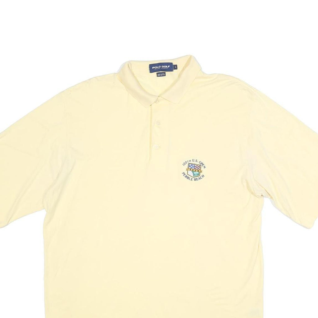 POLO RALPH LAUREN Mens Cream 100th U.S. Open Pebble Beach Short Sleeve Plain L