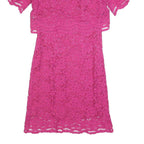 WHISTLES Womens Pink Lace Day Dress Polyester Blend Short Sleeve UK 10 Elegant