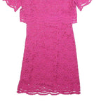 WHISTLES Womens Pink Lace Day Dress Polyester Blend Short Sleeve UK 10 Elegant