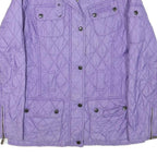 BARBOUR Womens Purple Quilted Jacket UK 10 Polyester Blend Button Closure