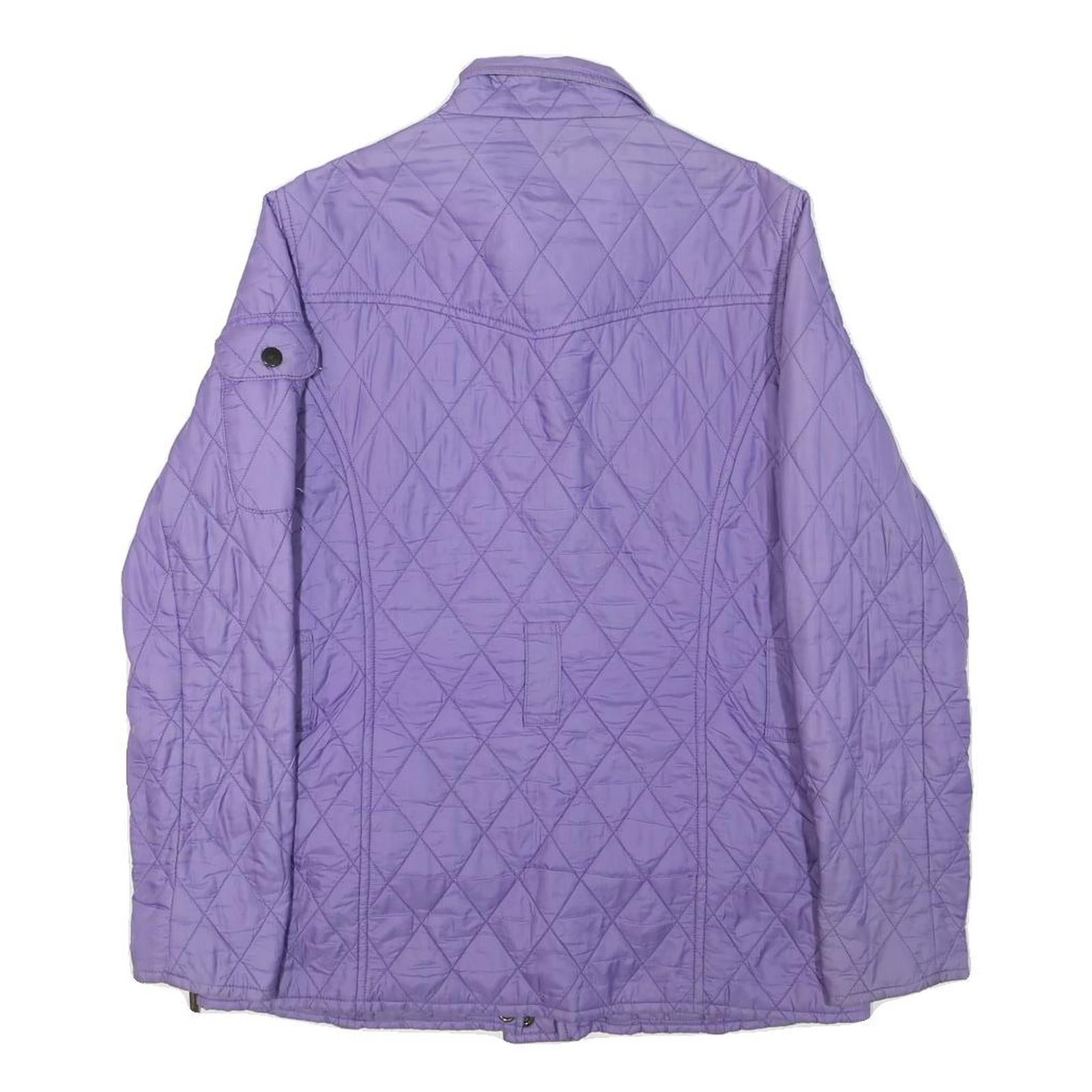 BARBOUR Womens Purple Quilted Jacket UK 10 Polyester Blend Button Closure