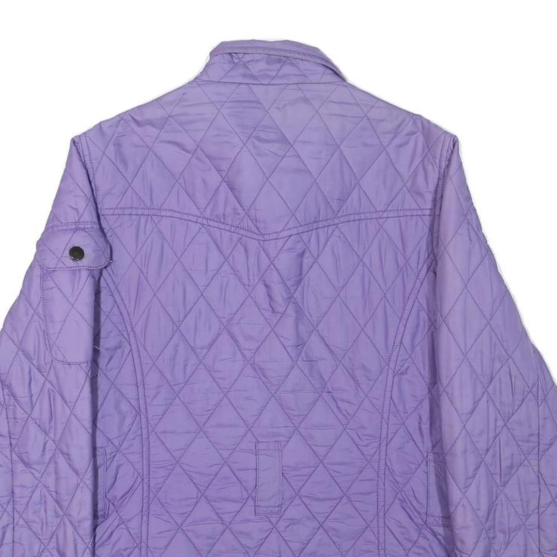 BARBOUR Womens Purple Quilted Jacket UK 10 Polyester Blend Button Closure