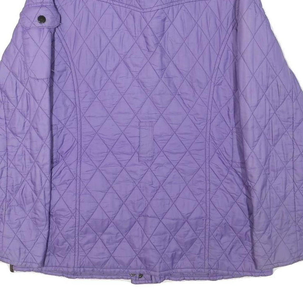 BARBOUR Womens Purple Quilted Jacket UK 10 Polyester Blend Button Closure