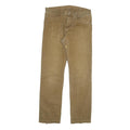 CARHARTT Mens Regular Fit Beige Cotton Blend Zip Trousers W32 L34 Durable