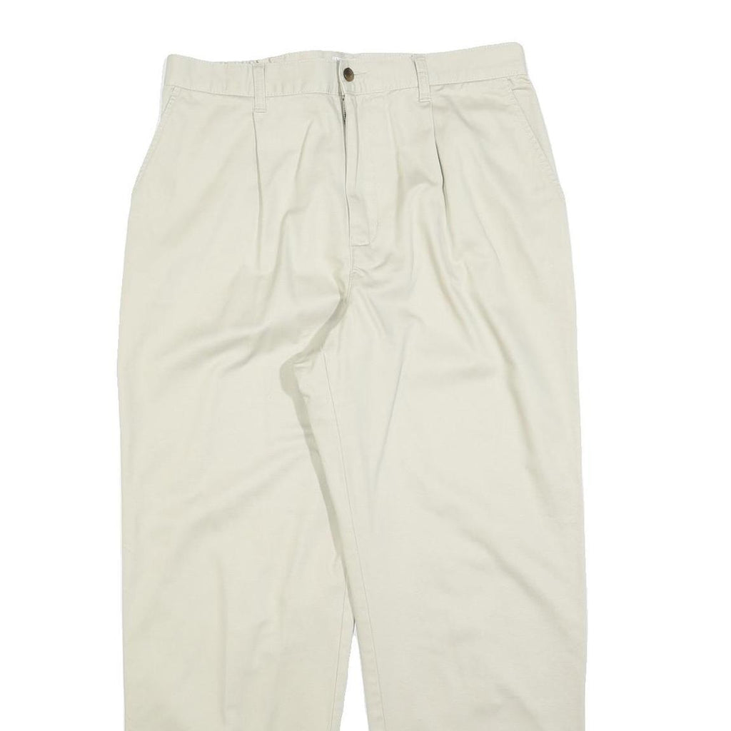 CABIN CREEK Mens Cotton Blend Beige Regular Fit Straight Leg Trousers W32 L30