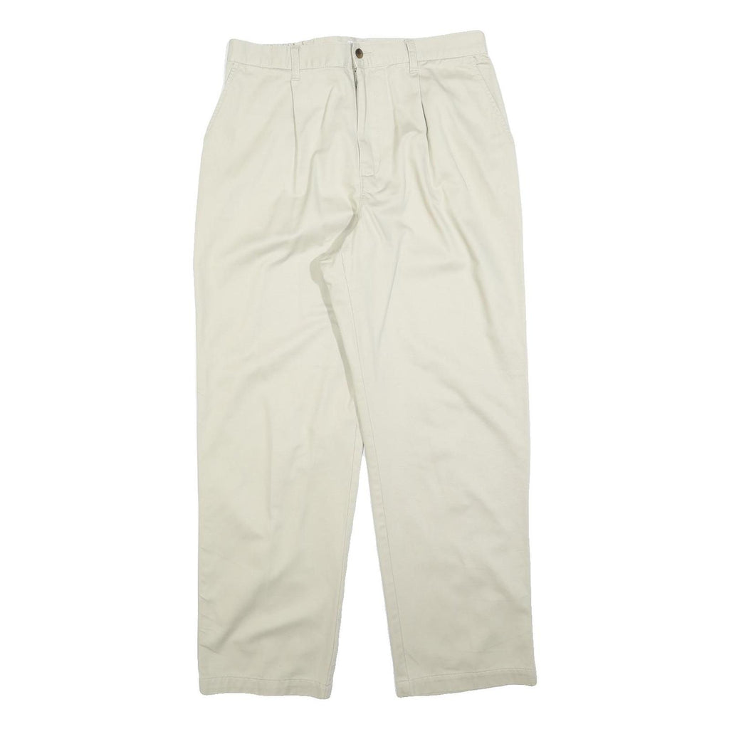 CABIN CREEK Mens Cotton Blend Beige Regular Fit Straight Leg Trousers W32 L30