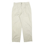 CABIN CREEK Mens Cotton Blend Beige Regular Fit Straight Leg Trousers W32 L30