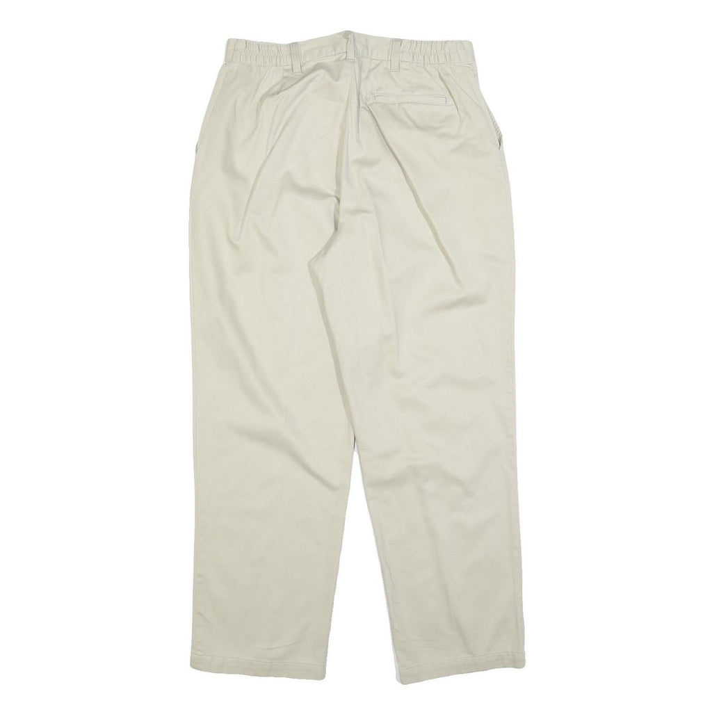 CABIN CREEK Mens Cotton Blend Beige Regular Fit Straight Leg Trousers W32 L30