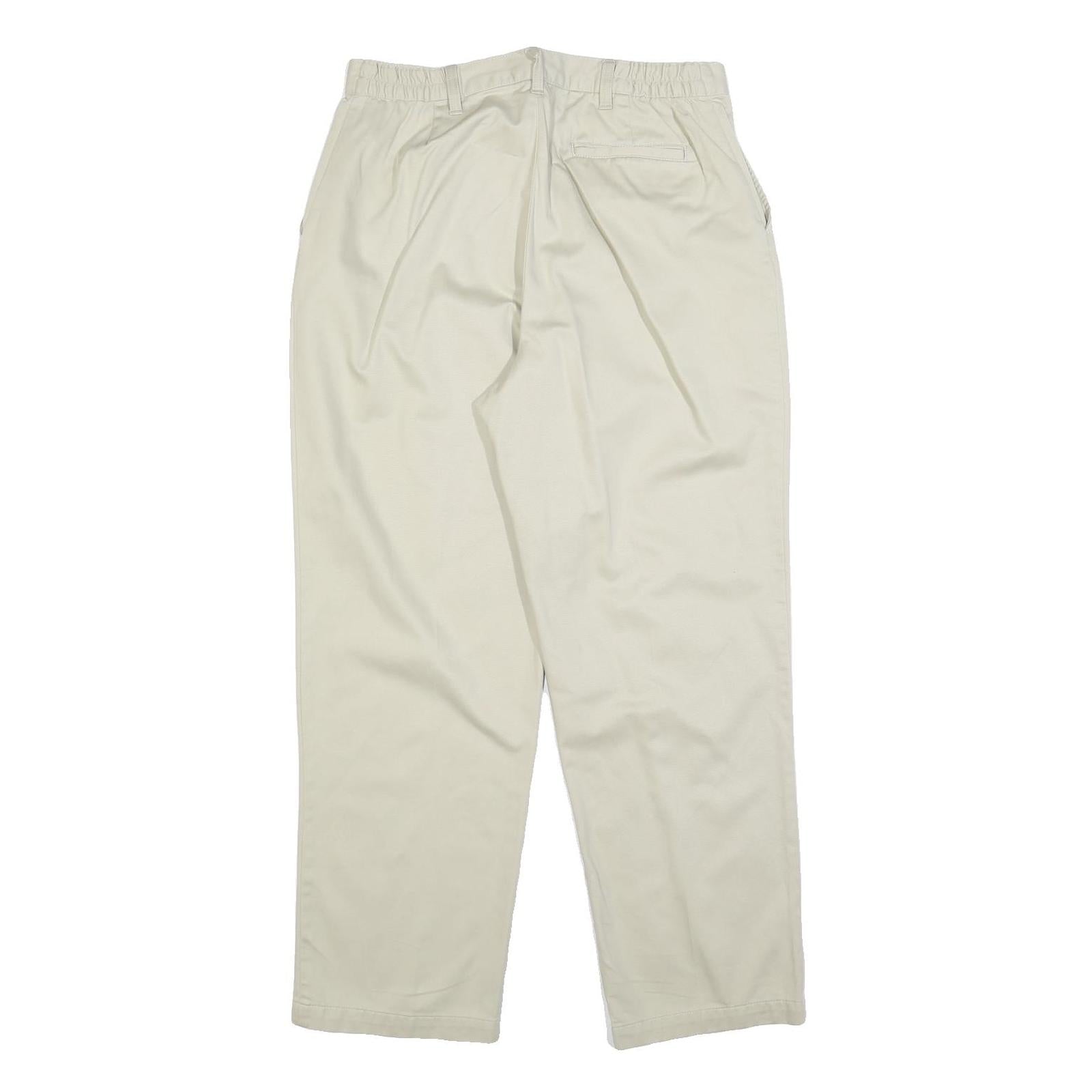 CABIN CREEK Mens Cotton Blend Beige Regular Fit Straight Leg Trousers W32 L30