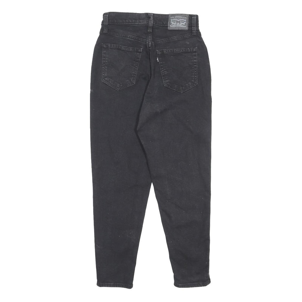 LEVI'S Womens Black Regular Fit Skinny Denim Jeans W26 L27 Cotton Blend Zip