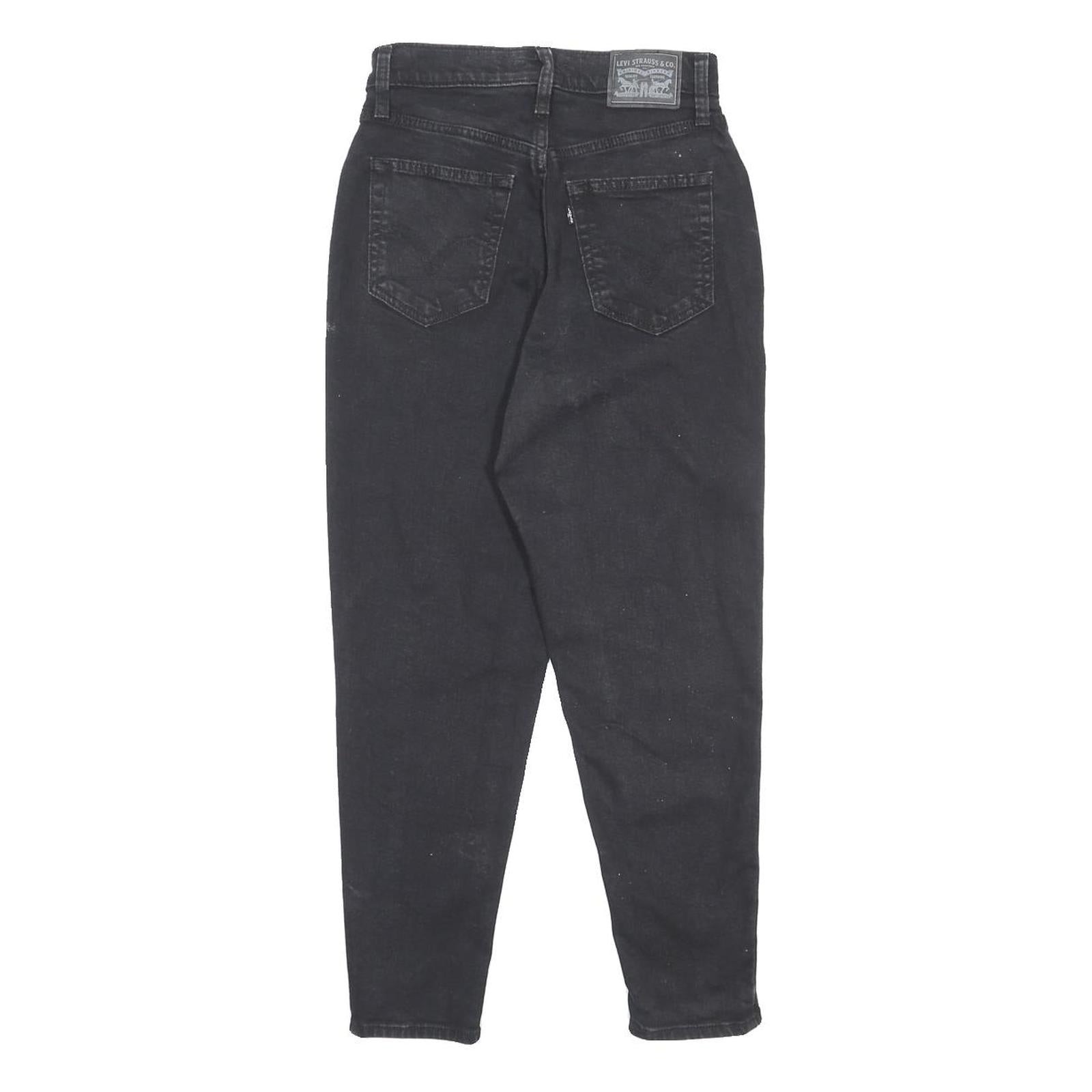 LEVI'S Womens Black Regular Fit Skinny Denim Jeans W26 L27 Cotton Blend Zip