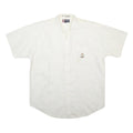 CHAPS RALPH LAUREN Mens White Cotton Short Sleeve Shirt L Embroidered Crest