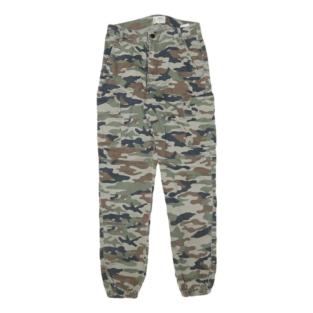 DENMIM COLLECTION Womens Cotton Blend Camouflage Relaxed Cargo Trousers W25 L27