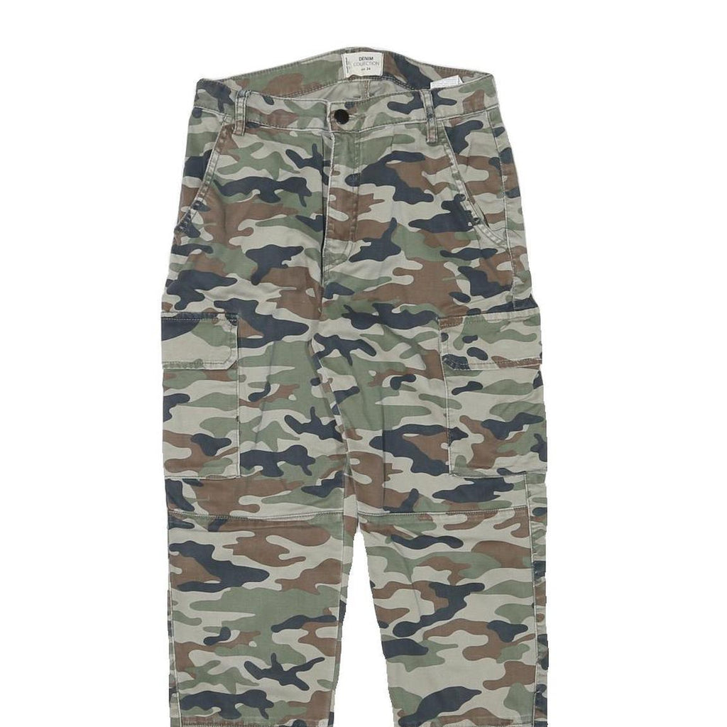 DENMIM COLLECTION Womens Cotton Blend Camouflage Relaxed Cargo Trousers W25 L27