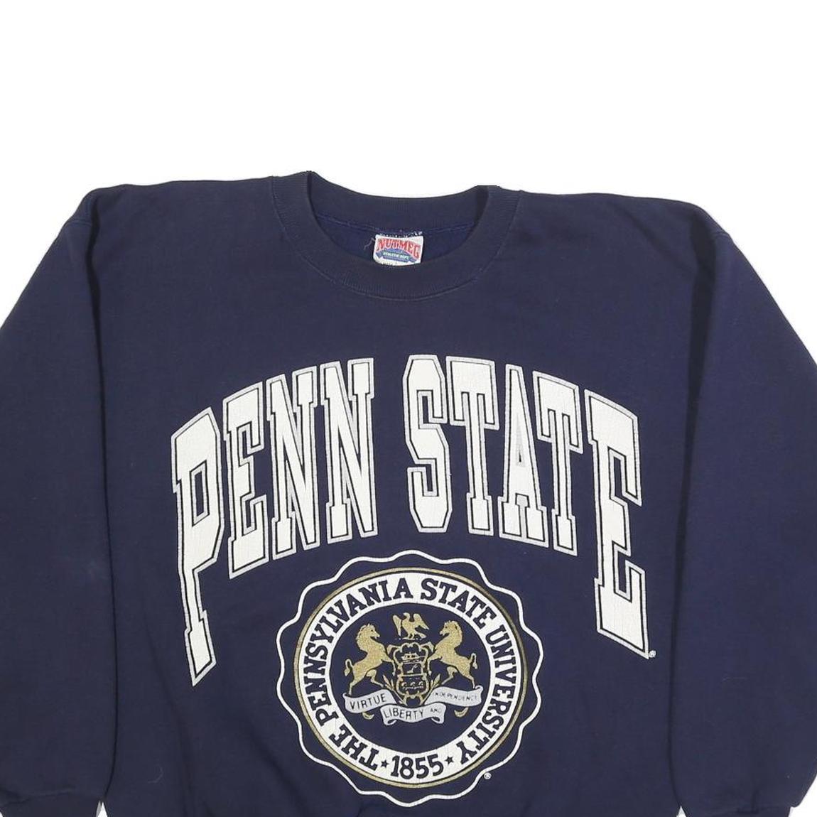 NUTMEG Mens Navy Blue Penn State Crew Neck L Sweatshirt University Logo