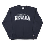 CHAMPION Mens Navy University Of Nevada Crew Neck L Cotton Blend Sweatshirt