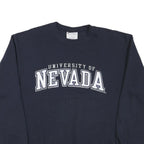 CHAMPION Mens Navy University Of Nevada Crew Neck L Cotton Blend Sweatshirt