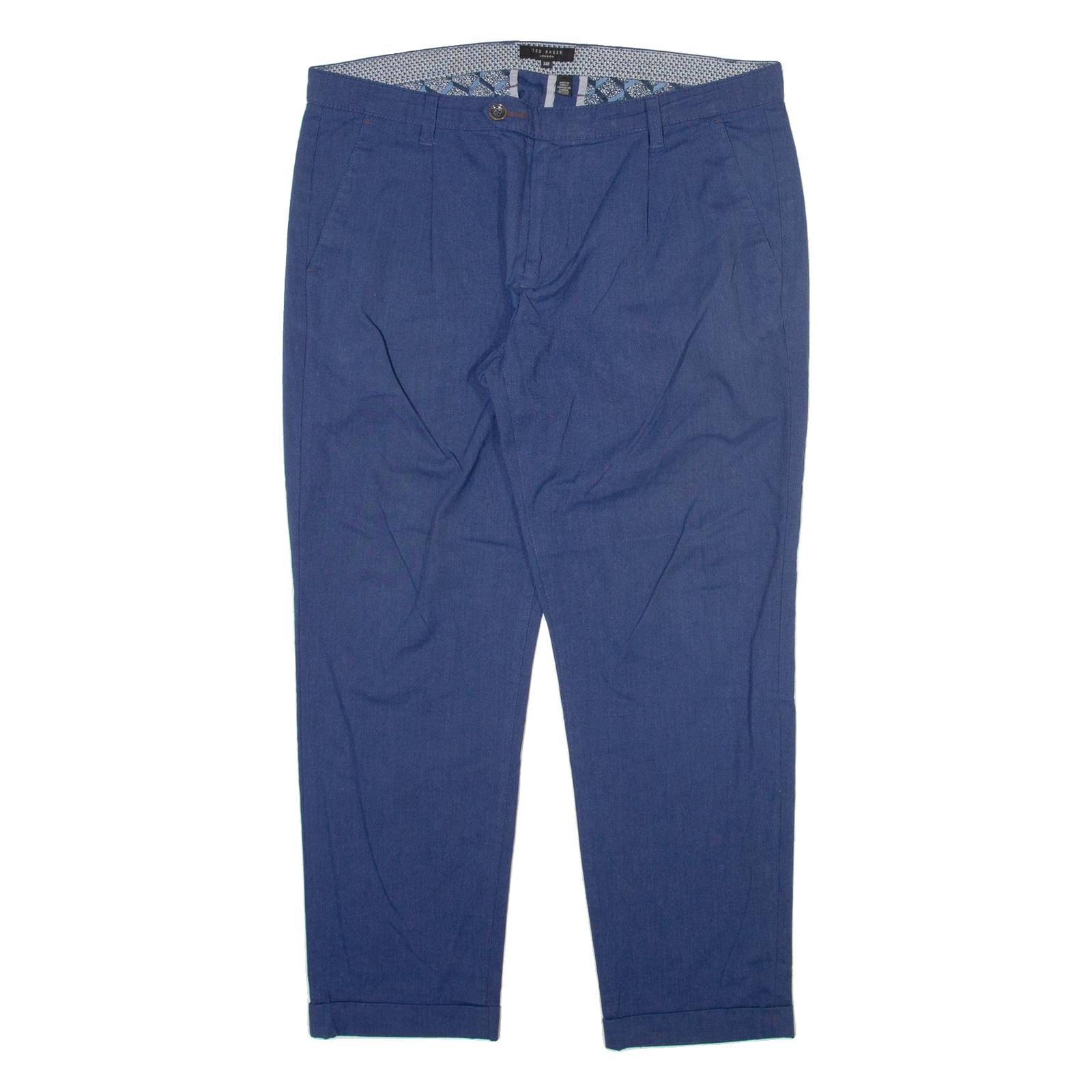 TED BAKER Womens Trousers Blue Relaxed Tapered W36 L27