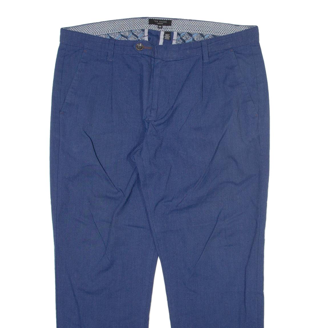 TED BAKER Womens Trousers Blue Relaxed Tapered W36 L27