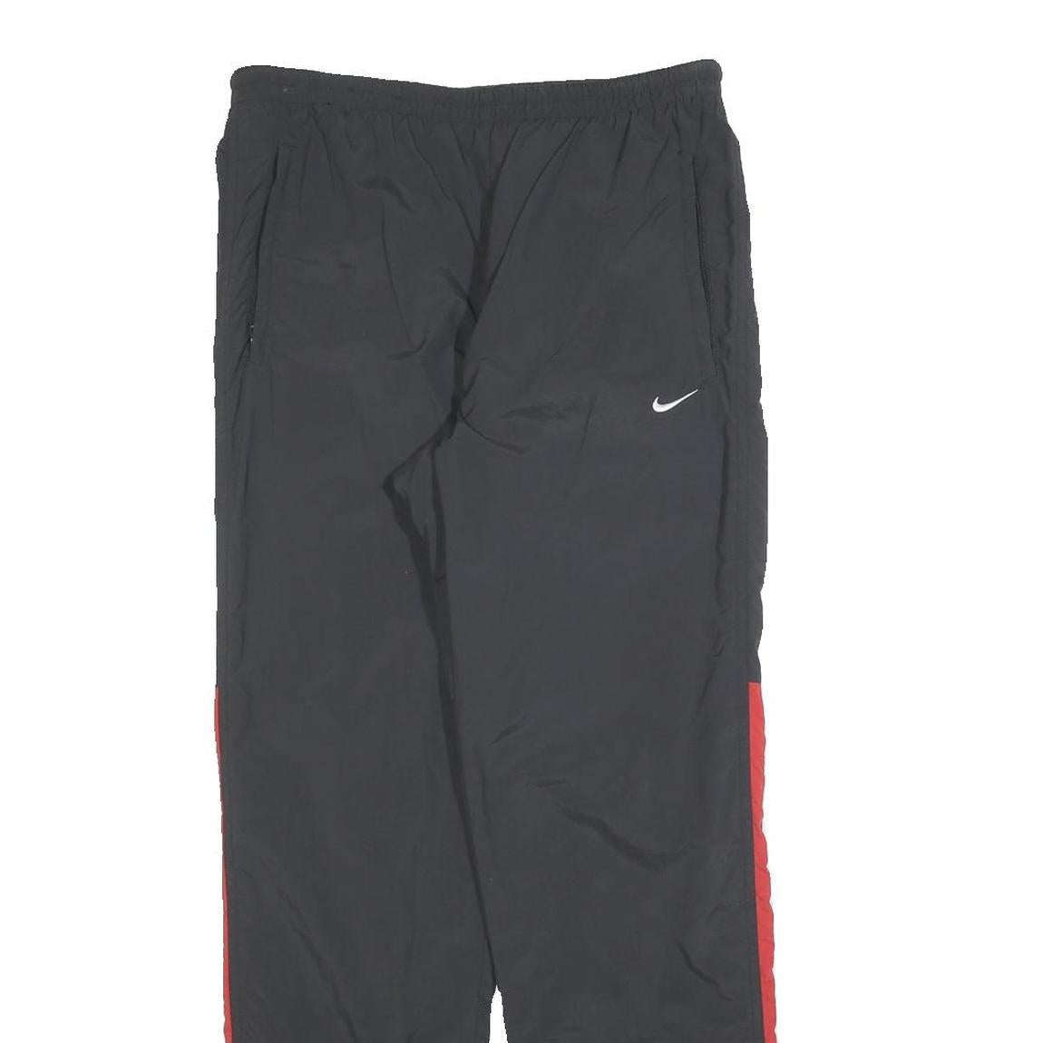 NIKE Boys Joggers Black & Red XL W28 L30 Classic Straight Fit Polyester