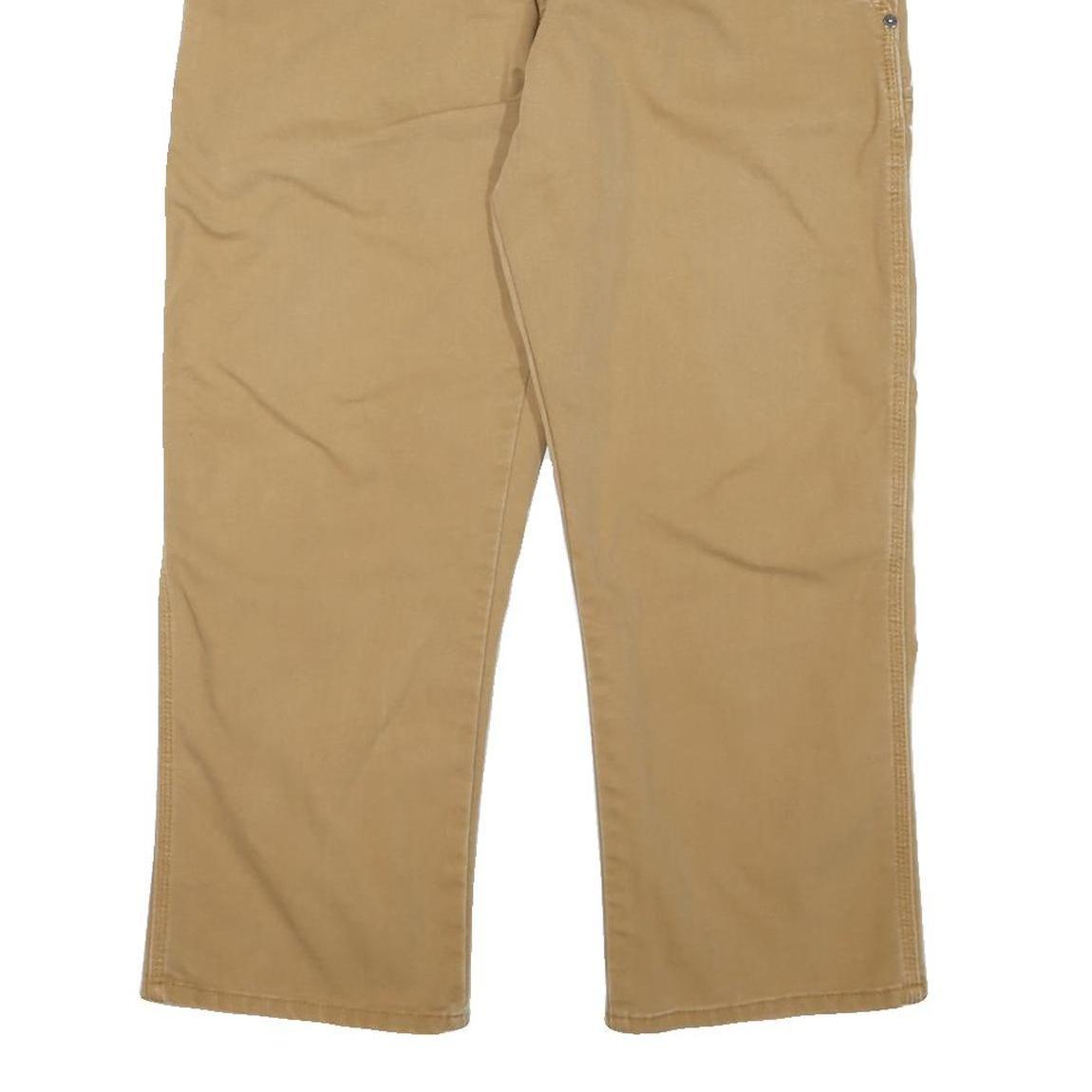 DICKIES Mens Cotton Blend Beige Regular Straight Trousers W38 L25 Workwear