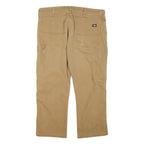 DICKIES Mens Cotton Blend Beige Regular Straight Trousers W38 L25 Workwear