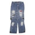 EONTO Mens Blue Regular Fit Straight Denim Stone Wash Jeans W31 L30 Workwear