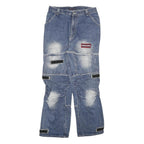 EONTO Mens Blue Regular Fit Straight Denim Stone Wash Jeans W31 L30 Workwear
