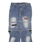 EONTO Mens Blue Regular Fit Straight Denim Stone Wash Jeans W31 L30 Workwear