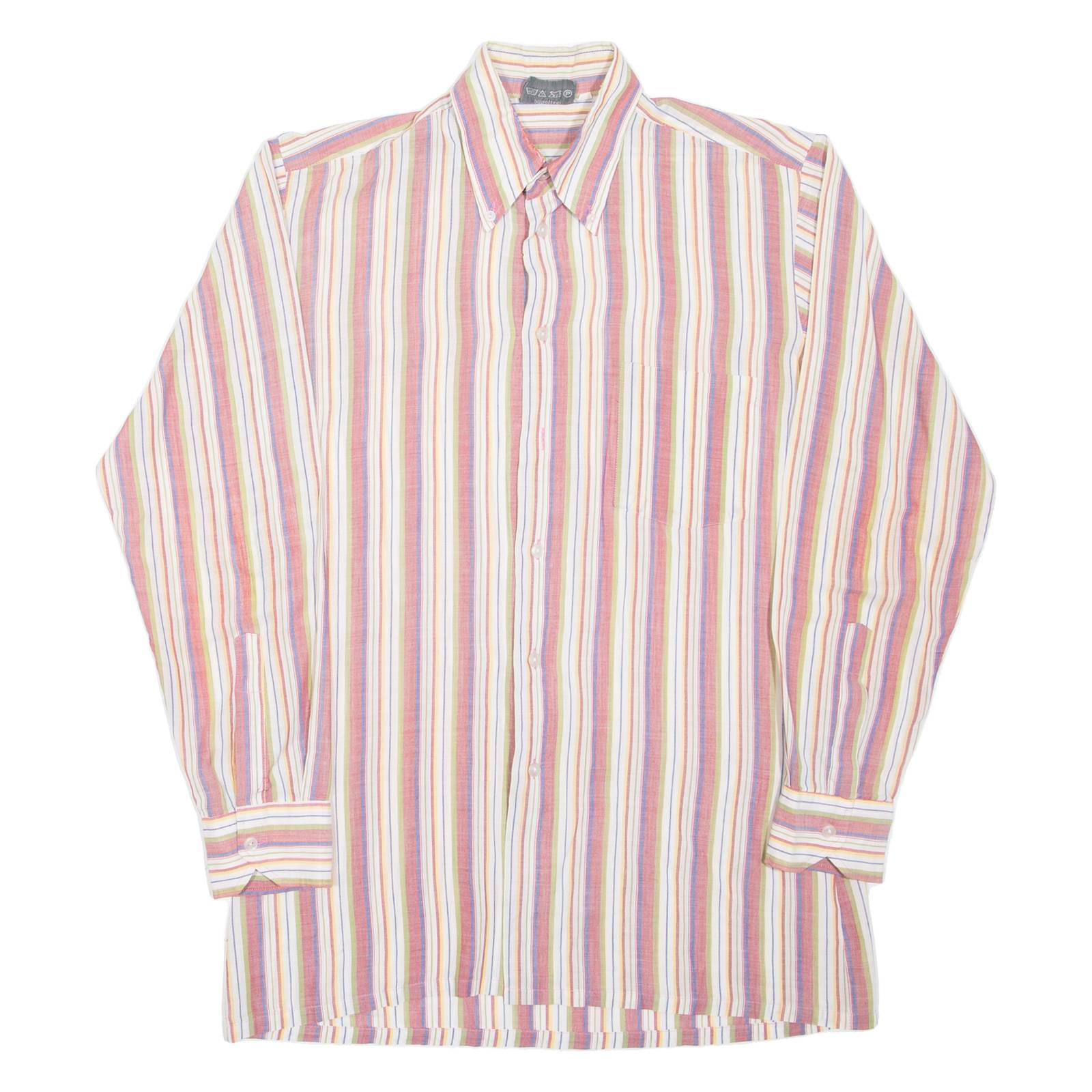 Mens Shirt Red Striped Long Sleeve S