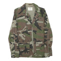 PULL AND BEAR Womens Green Brown Cotton Blend Camouflage Jacket S Zip Pocket