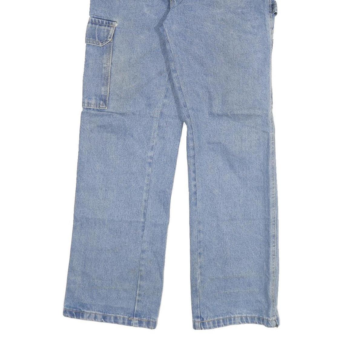 BLUE TECH Mens Light Blue Regular Fit Cargo Denim Jeans W28 L30 Casual Workwear