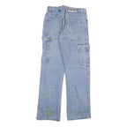 BLUE TECH Mens Light Blue Regular Fit Cargo Denim Jeans W28 L30 Casual Workwear