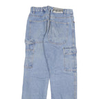 BLUE TECH Mens Light Blue Regular Fit Cargo Denim Jeans W28 L30 Casual Workwear