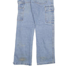 BLUE TECH Mens Light Blue Regular Fit Cargo Denim Jeans W28 L30 Casual Workwear