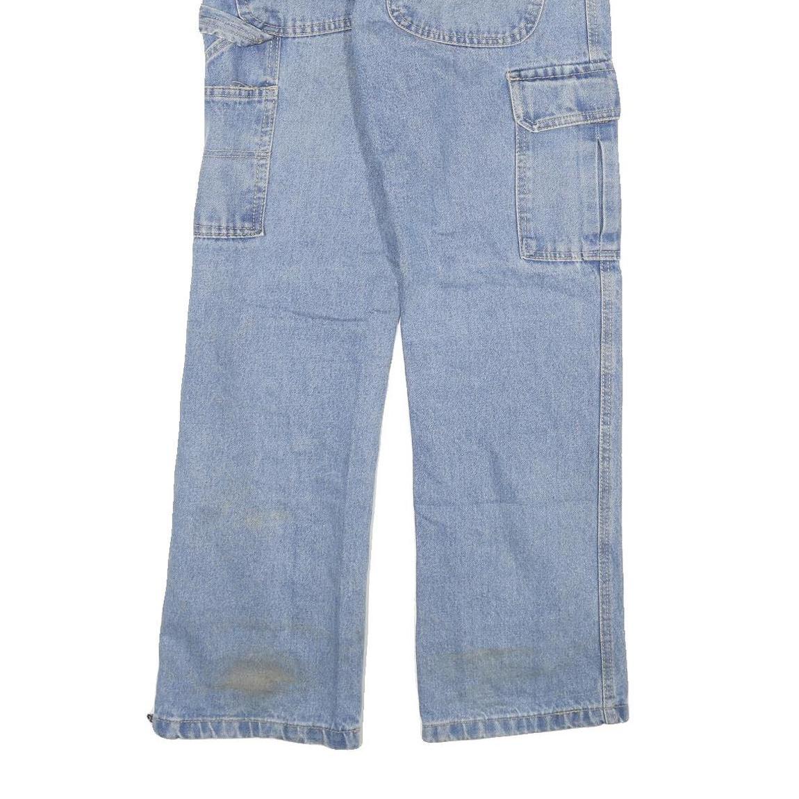 BLUE TECH Mens Light Blue Regular Fit Cargo Denim Jeans W28 L30 Casual Workwear