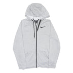 NIKE Mens Grey ¼ Zip Hoodie S Cotton Blend Casual Sportswear