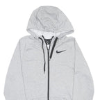 NIKE Mens Grey ¼ Zip Hoodie S Cotton Blend Casual Sportswear