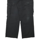 DICKIES Mens Cotton Blend Black Relaxed Cargo Trousers W36 L29 Workwear Zip